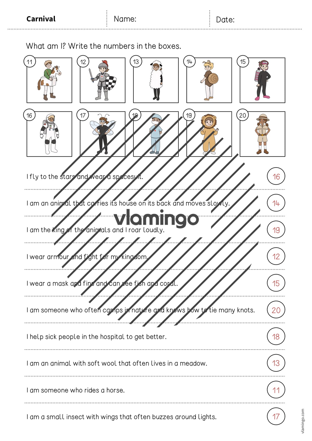 de englisch carnival what am i worksheet 008