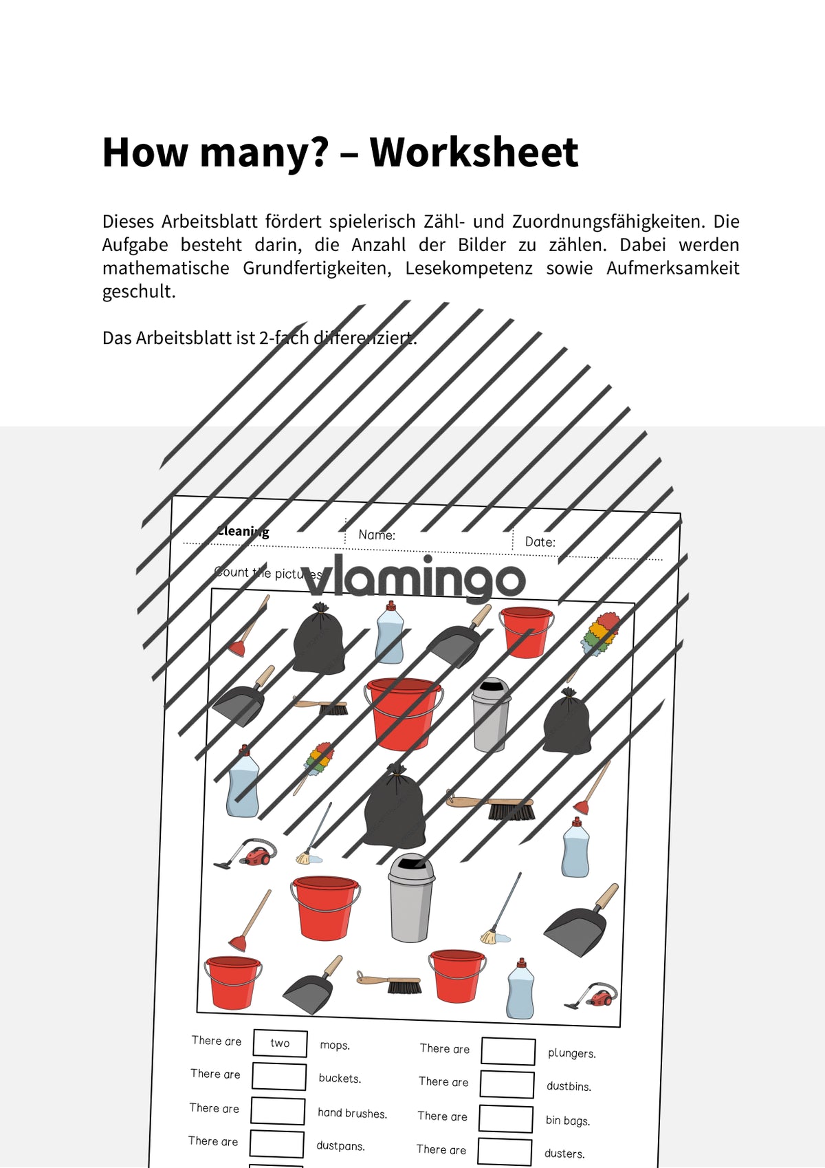 de englisch cleaning how many worksheet 002