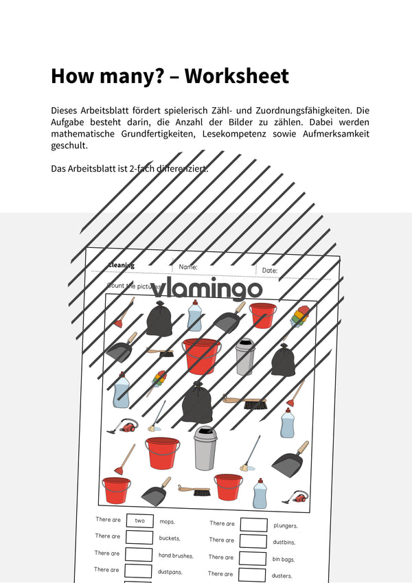 de englisch cleaning how many worksheet 002