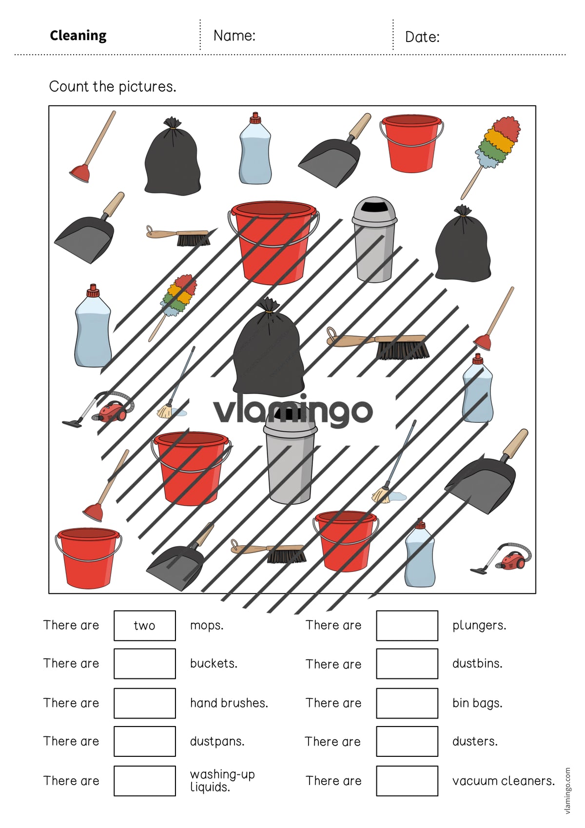 de englisch cleaning how many worksheet 004