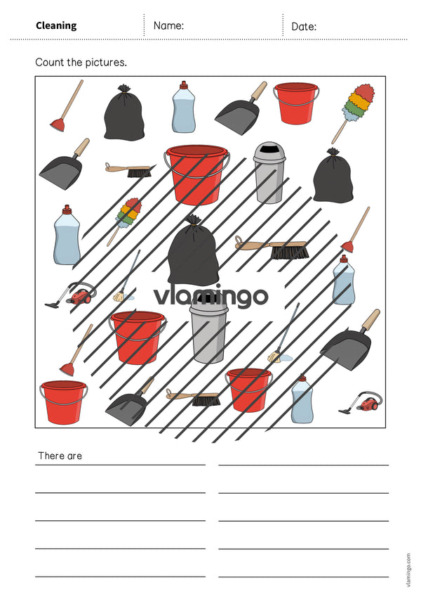 de englisch cleaning how many worksheet 006