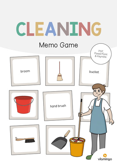 Cleaning / Putzen: Memo Game (Englisch)