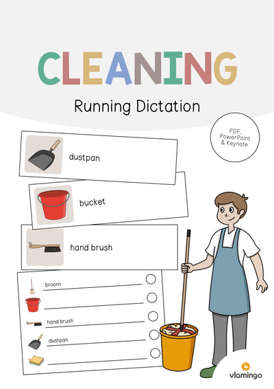 Cleaning / Putzen: Running Dictation (Englisch)