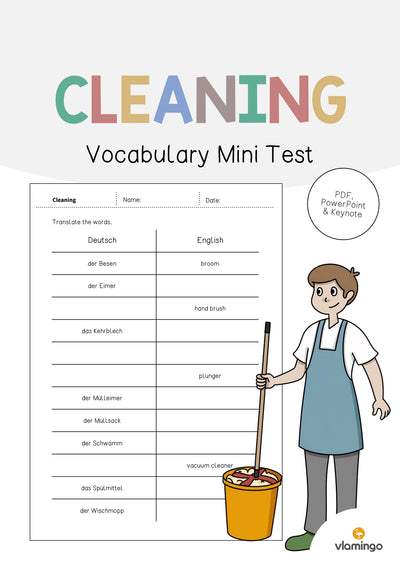 Cleaning / Putzen: Vocabulary Mini Test (Englisch)