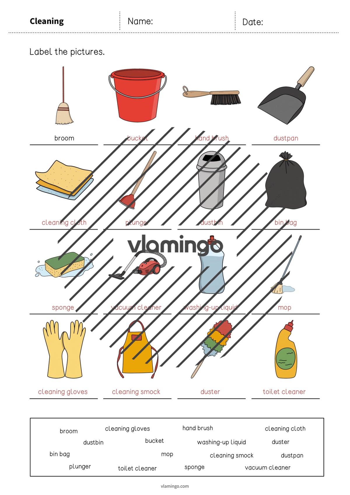 de englisch cleaning vocabulary worksheet 1 008