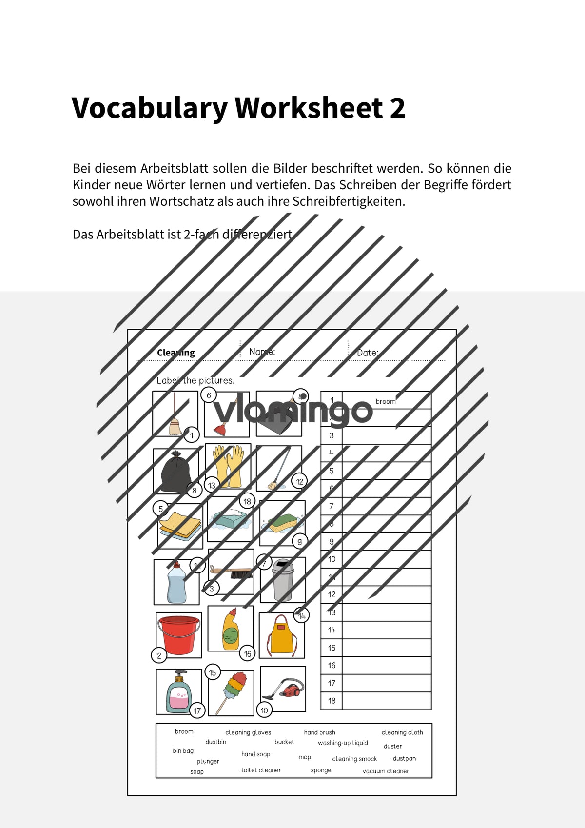 de englisch cleaning vocabulary worksheet 2 002