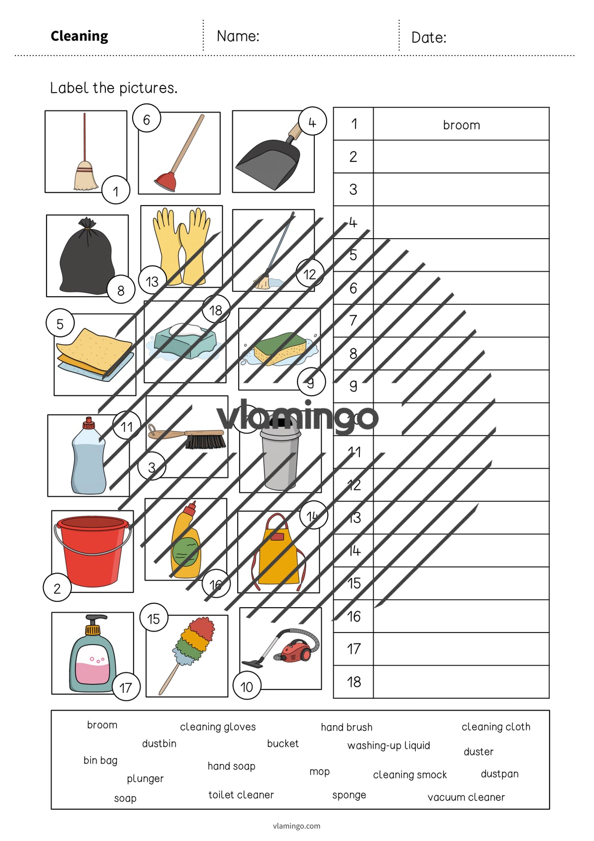 de englisch cleaning vocabulary worksheet 2 004