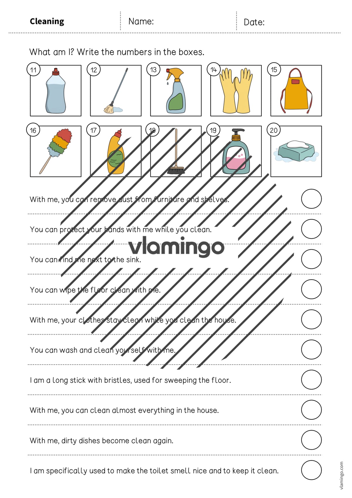 de englisch cleaning what am i worksheet 004