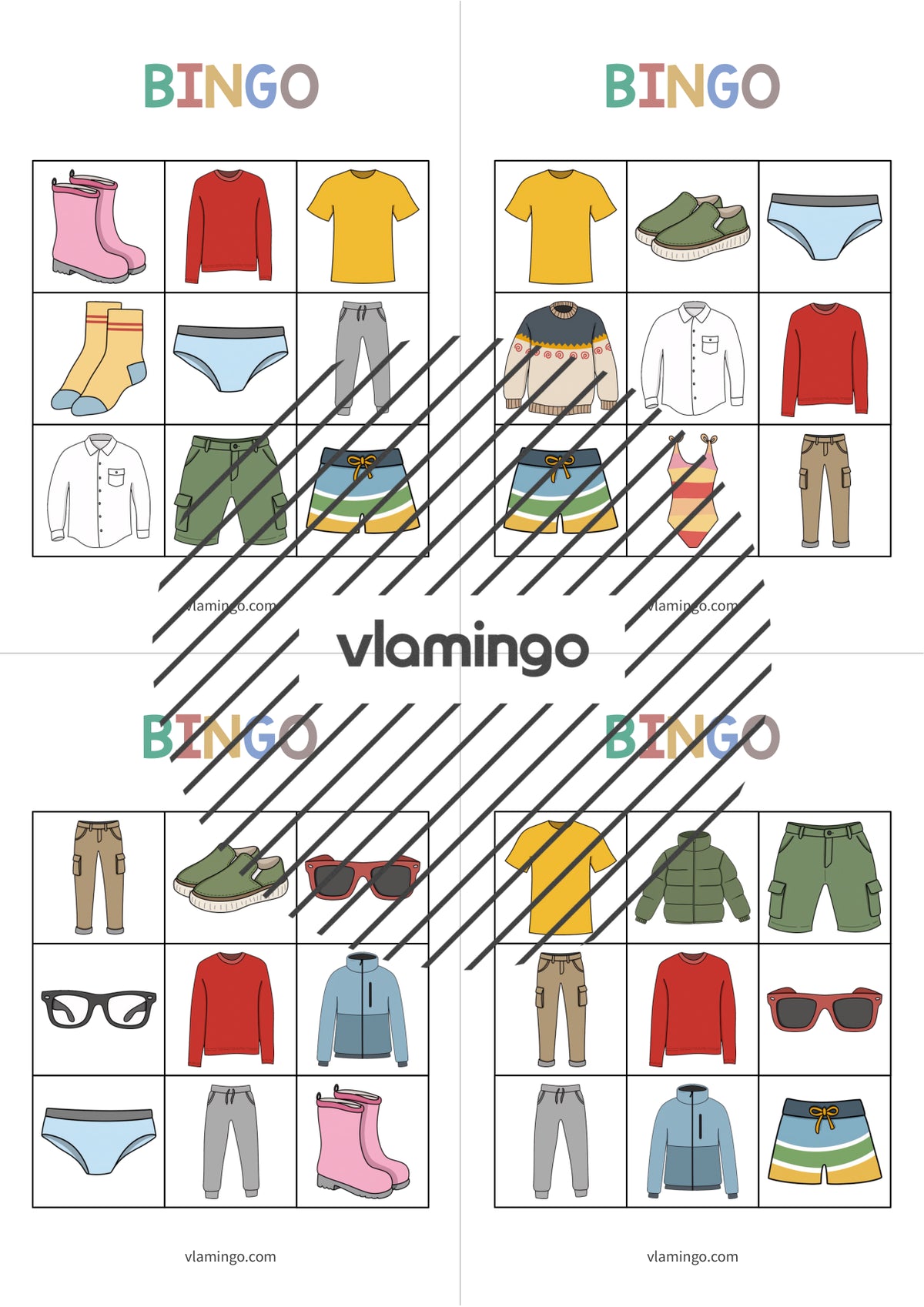 de englisch clothes bingo 011