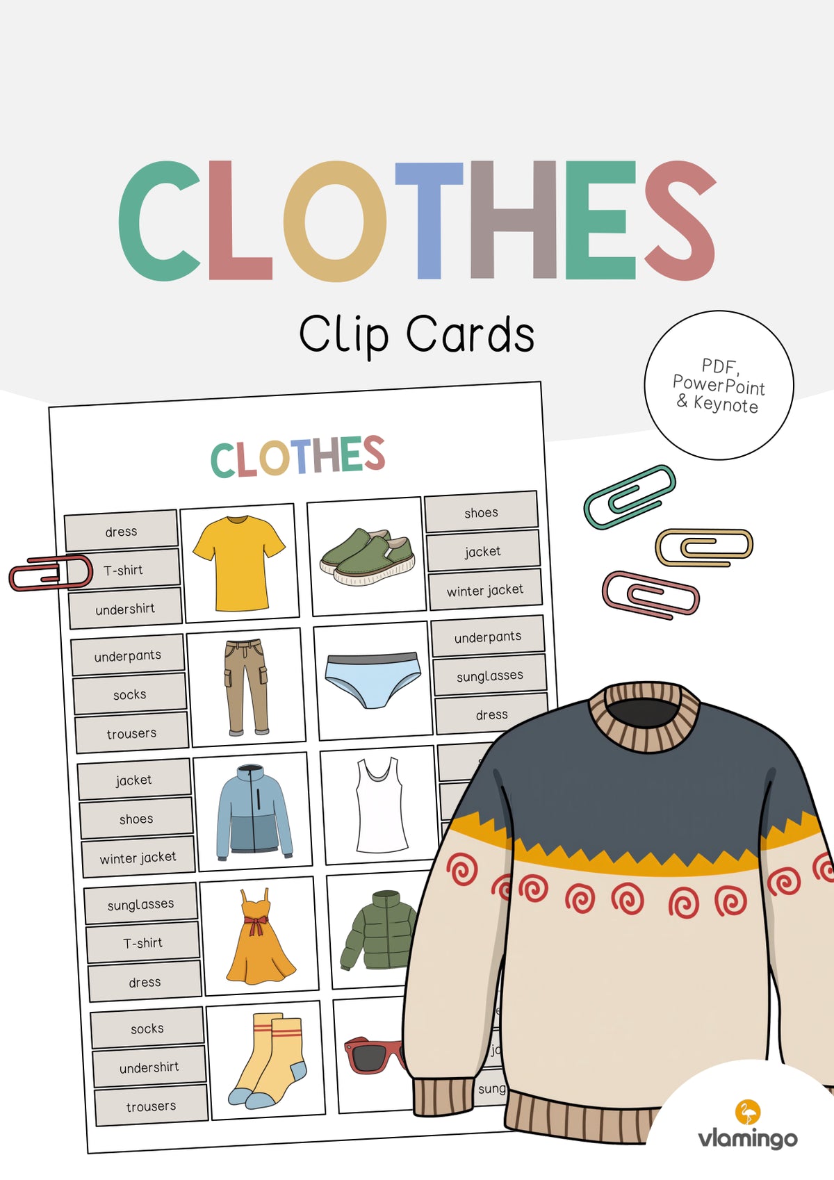 de englisch clothes clip cards 001