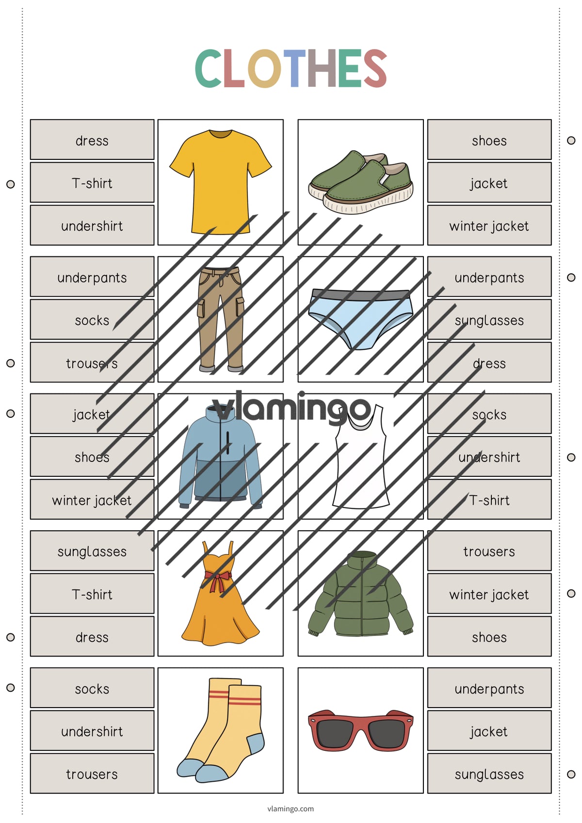 de englisch clothes clip cards 003