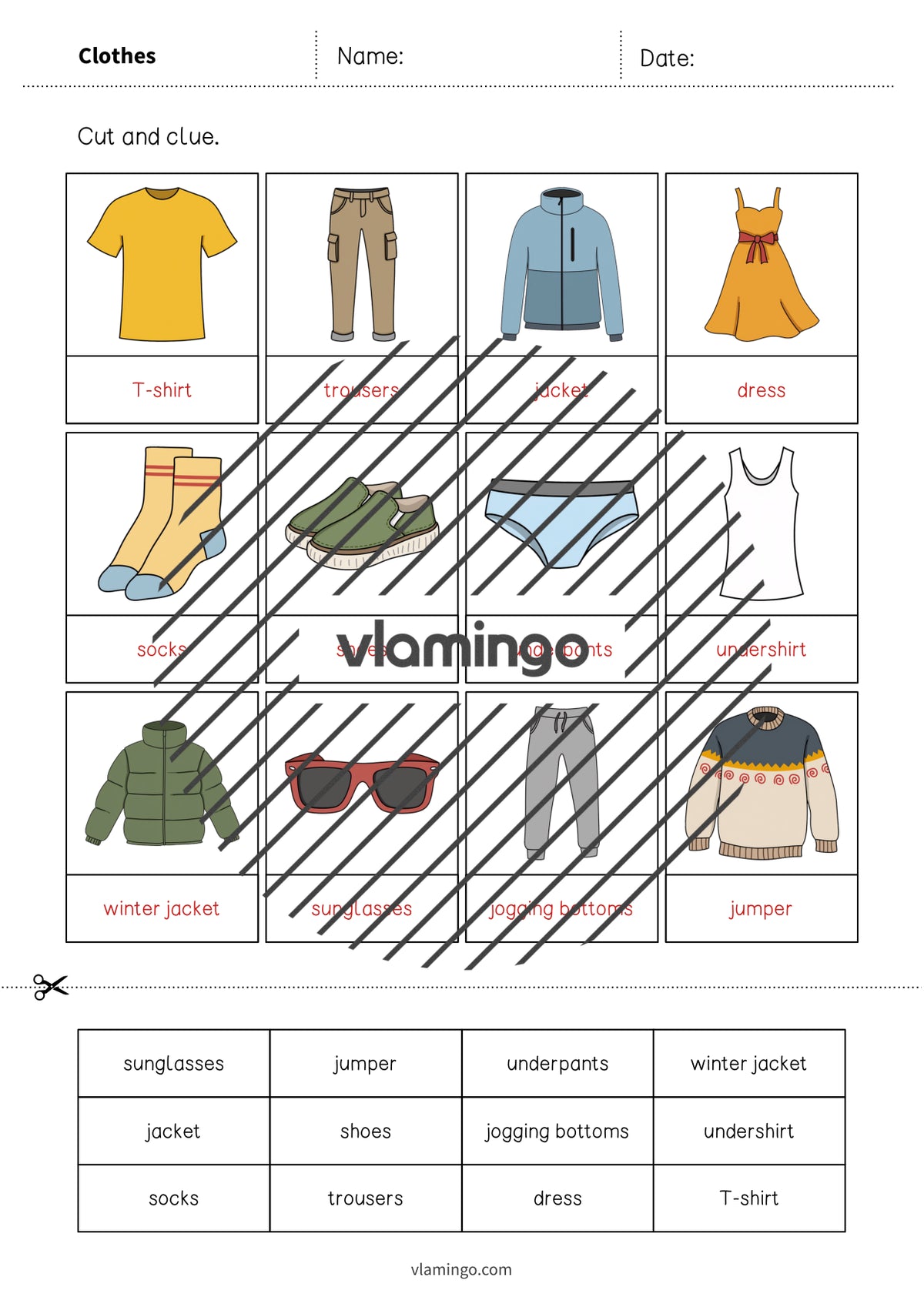 de englisch clothes cut and glue 007