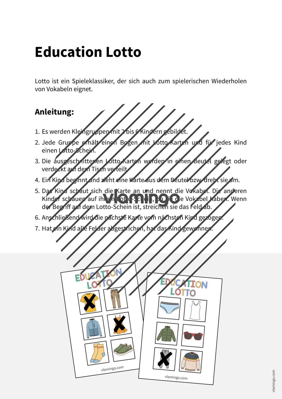 de englisch clothes education lotto 002