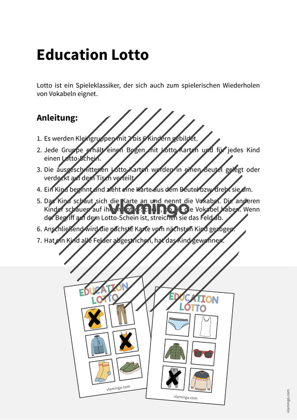 de englisch clothes education lotto 002