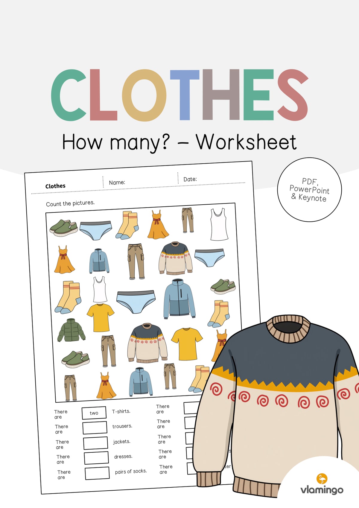 de englisch clothes how many worksheet 001