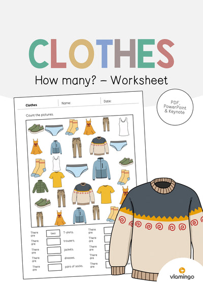 Clothes / Kleidung: How many? – Worksheet (Englisch)