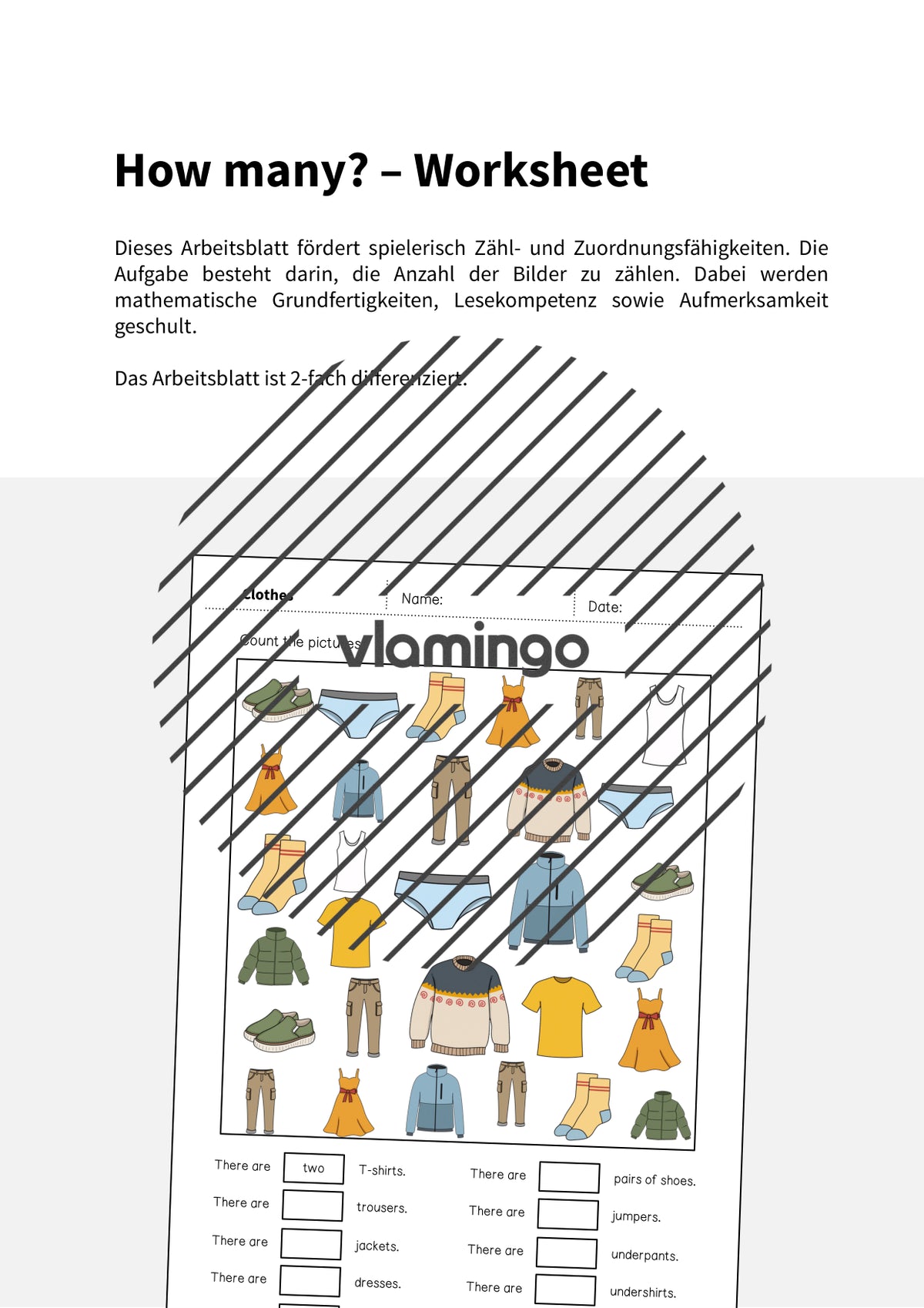 de englisch clothes how many worksheet 002