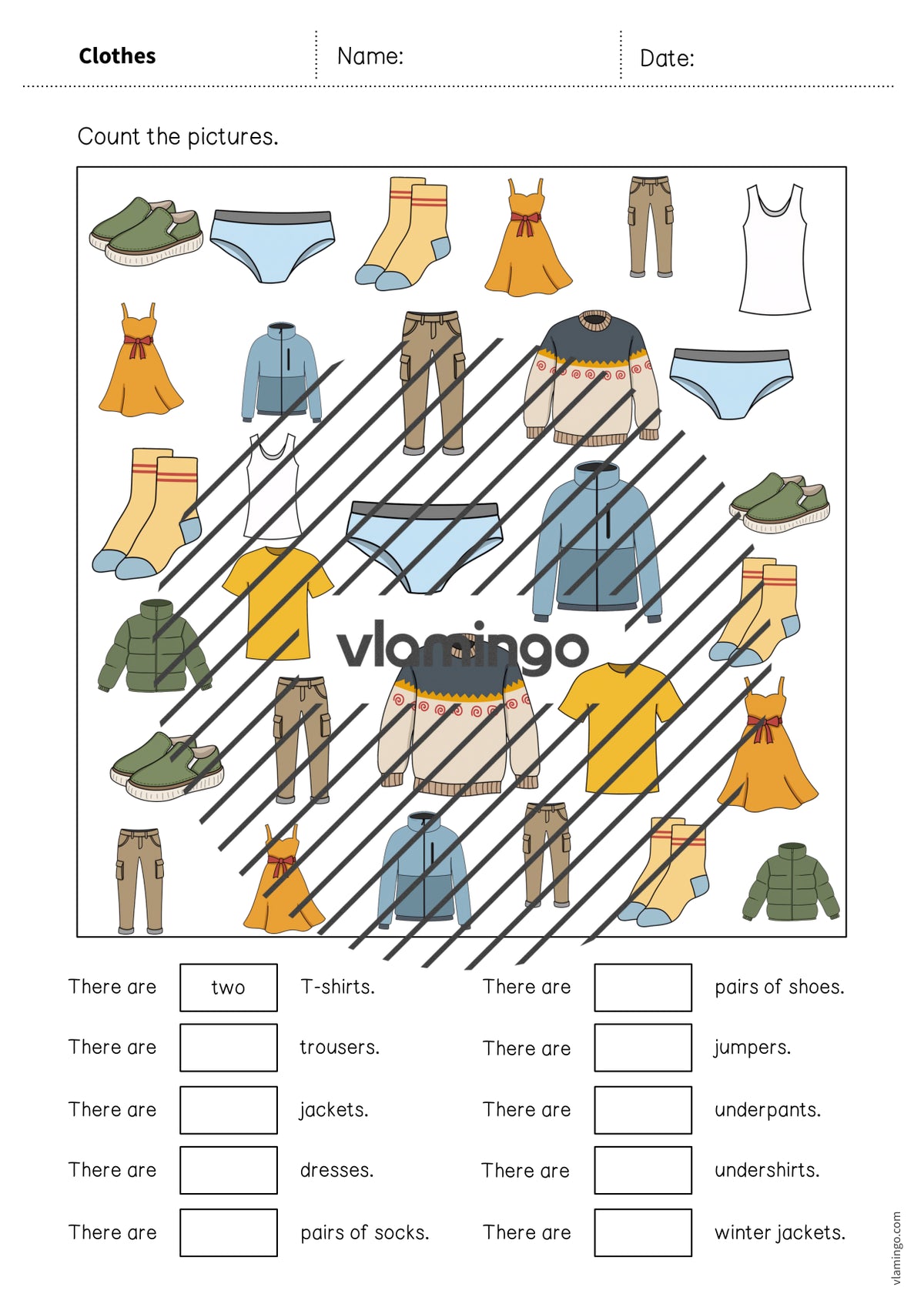 de englisch clothes how many worksheet 004
