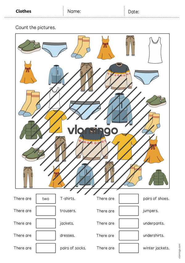 de englisch clothes how many worksheet 004