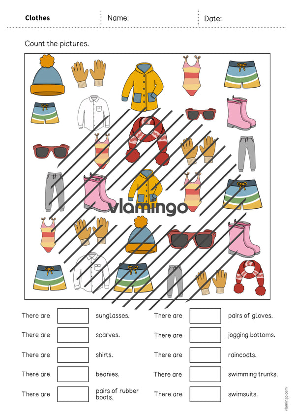 de englisch clothes how many worksheet 005