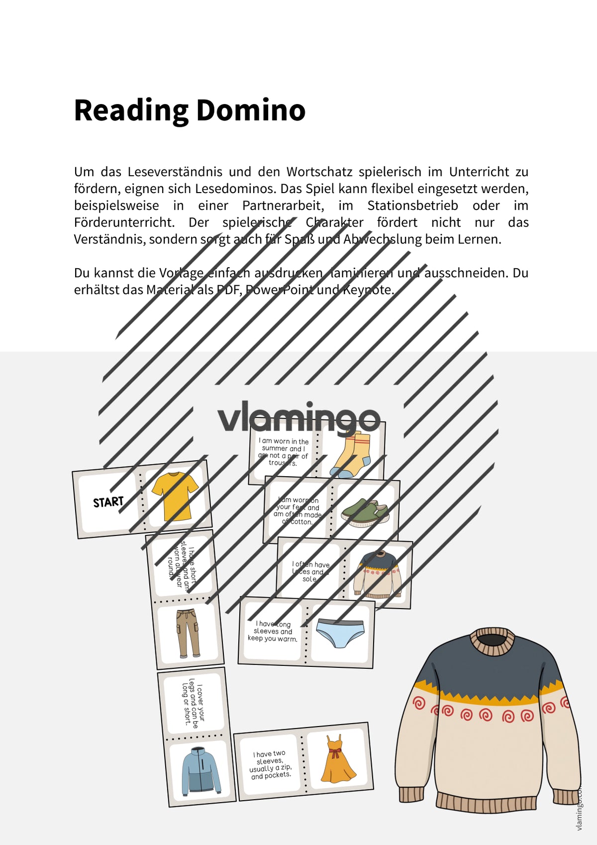 de englisch clothes reading domino 002