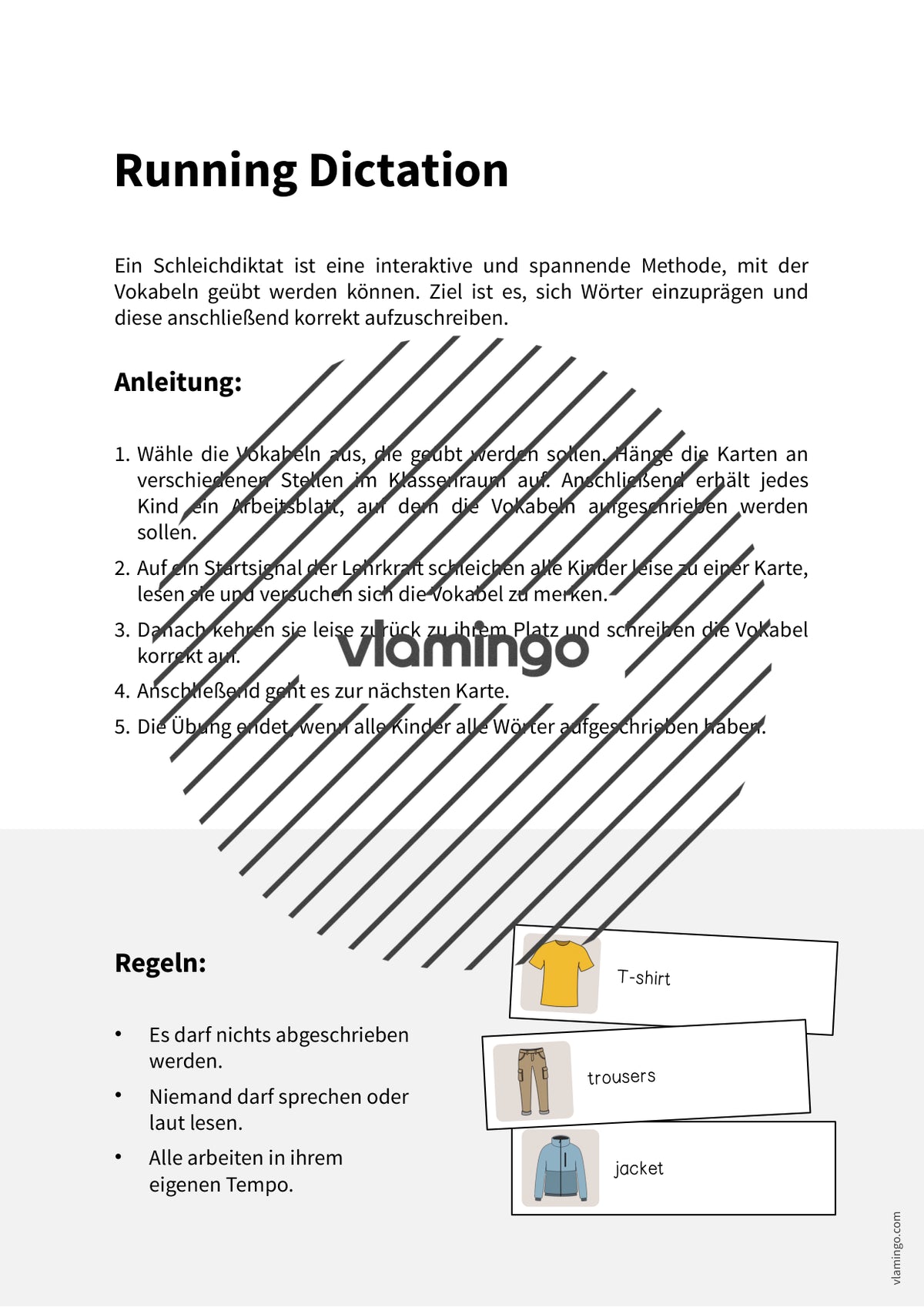 de englisch clothes running dictation 002