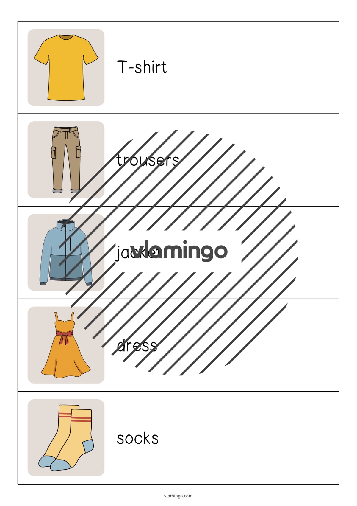 de englisch clothes running dictation 003