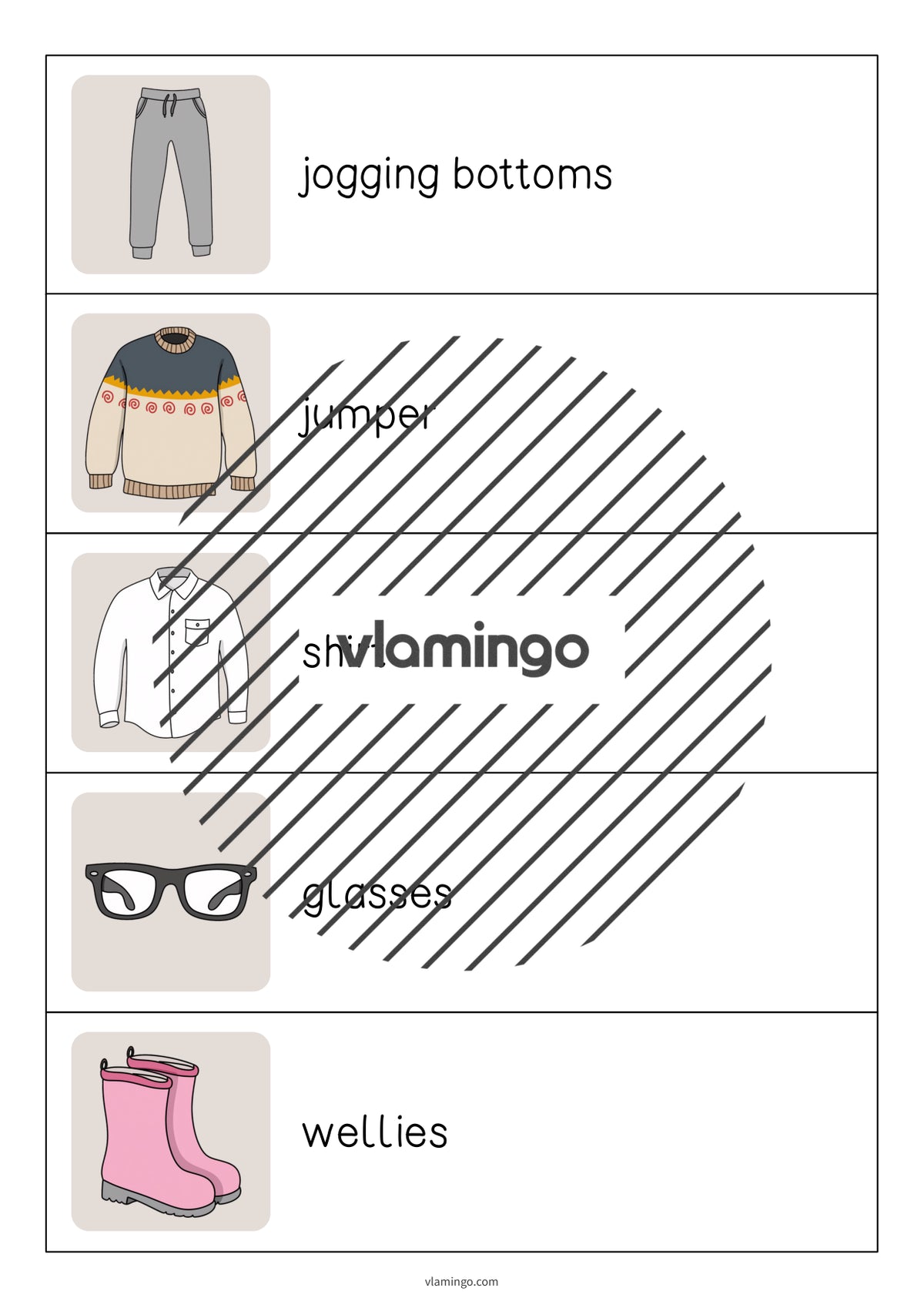 de englisch clothes running dictation 005
