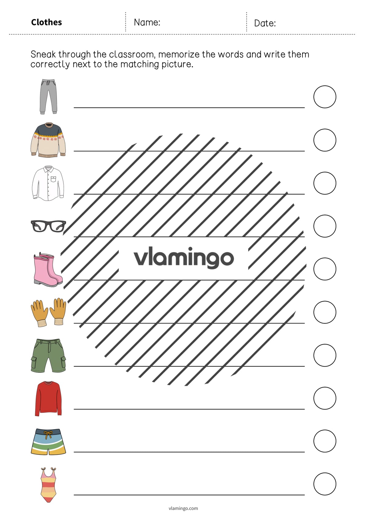 de englisch clothes running dictation 016