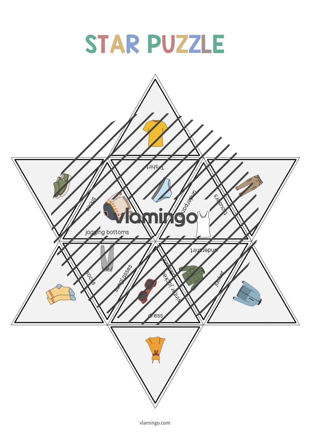 de englisch clothes star puzzle 010