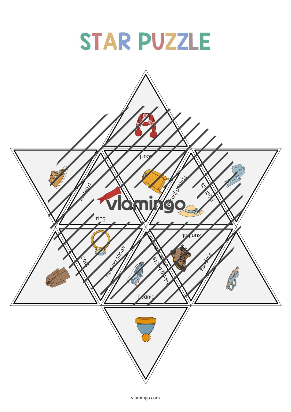 de englisch clothes star puzzle 012