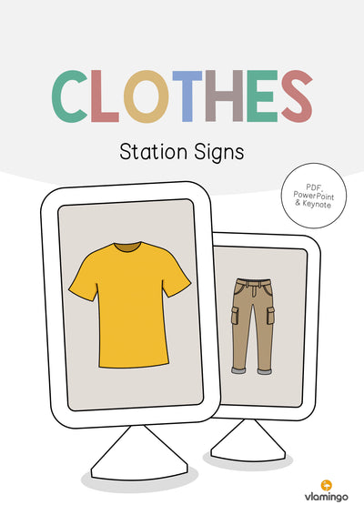 Clothes / Kleidung: Station Signs (Englisch)