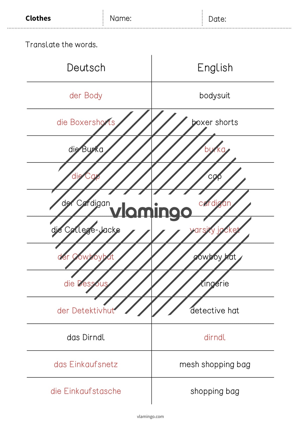 de englisch clothes vocabulary mini test 013