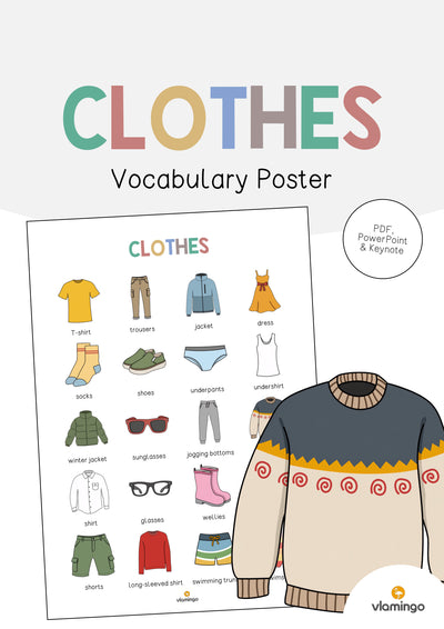 Clothes / Kleidung: Vocabulary Poster (Englisch)
