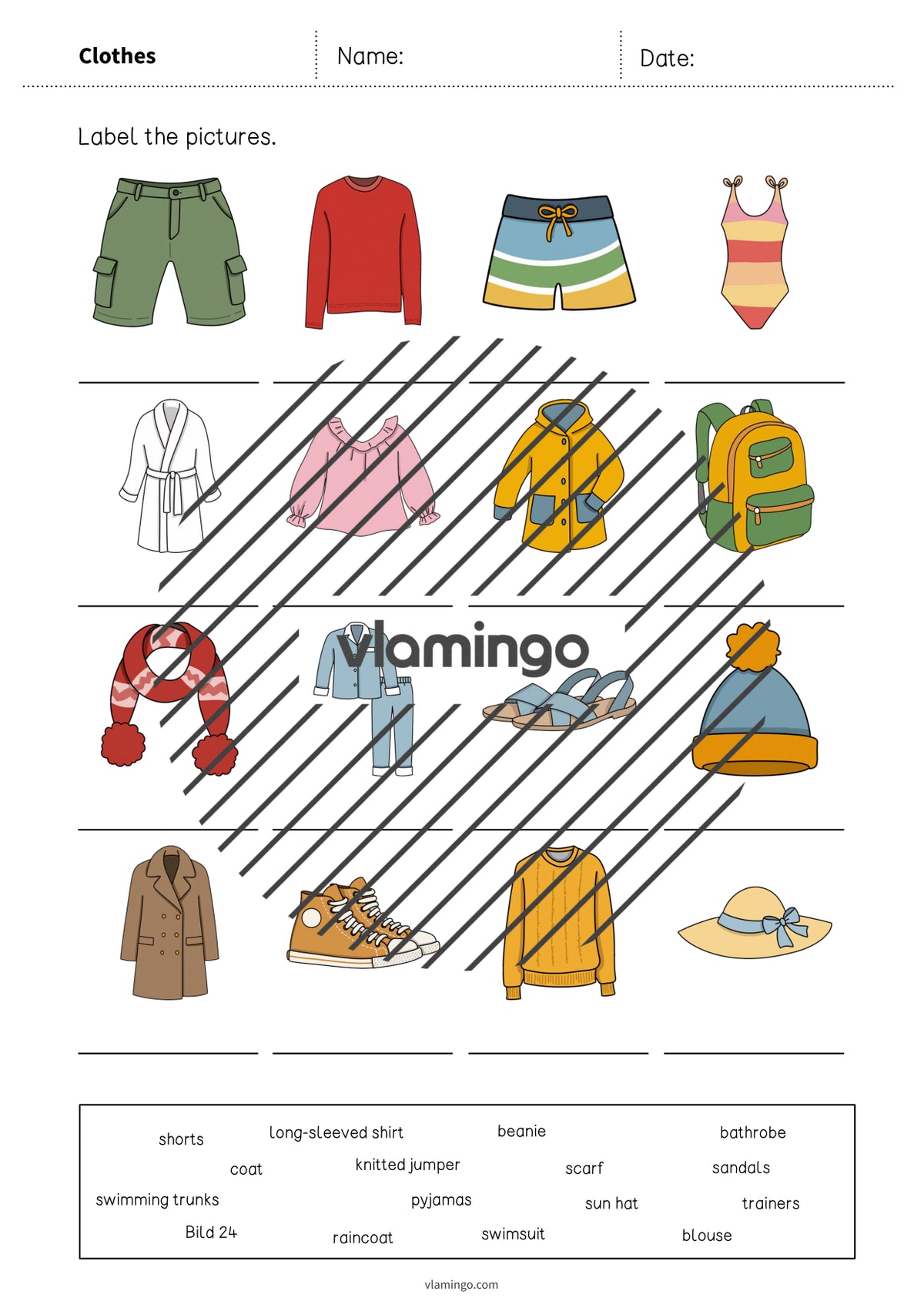 de englisch clothes vocabulary worksheet 1 005