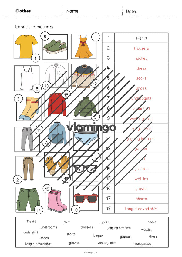 de englisch clothes vocabulary worksheet 2 008