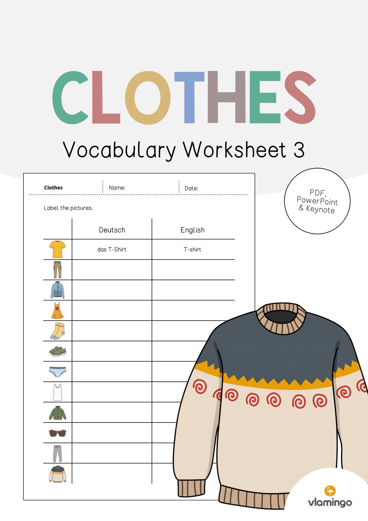 de englisch clothes vocabulary worksheet 3 001