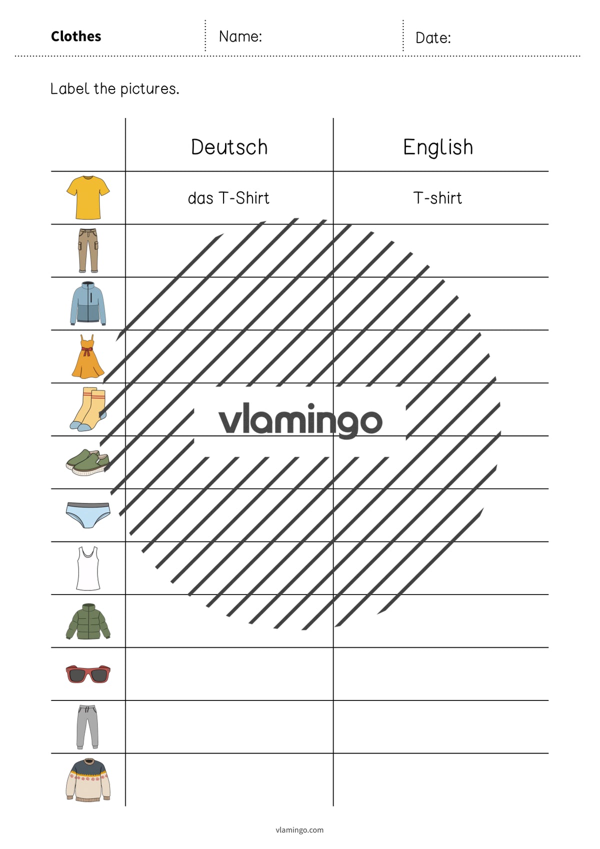 de englisch clothes vocabulary worksheet 3 003