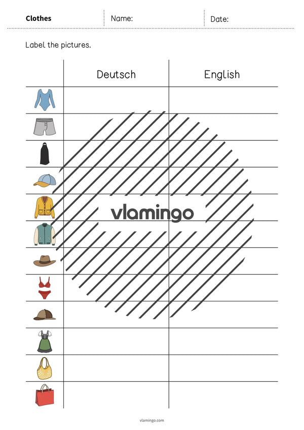 de englisch clothes vocabulary worksheet 3 007