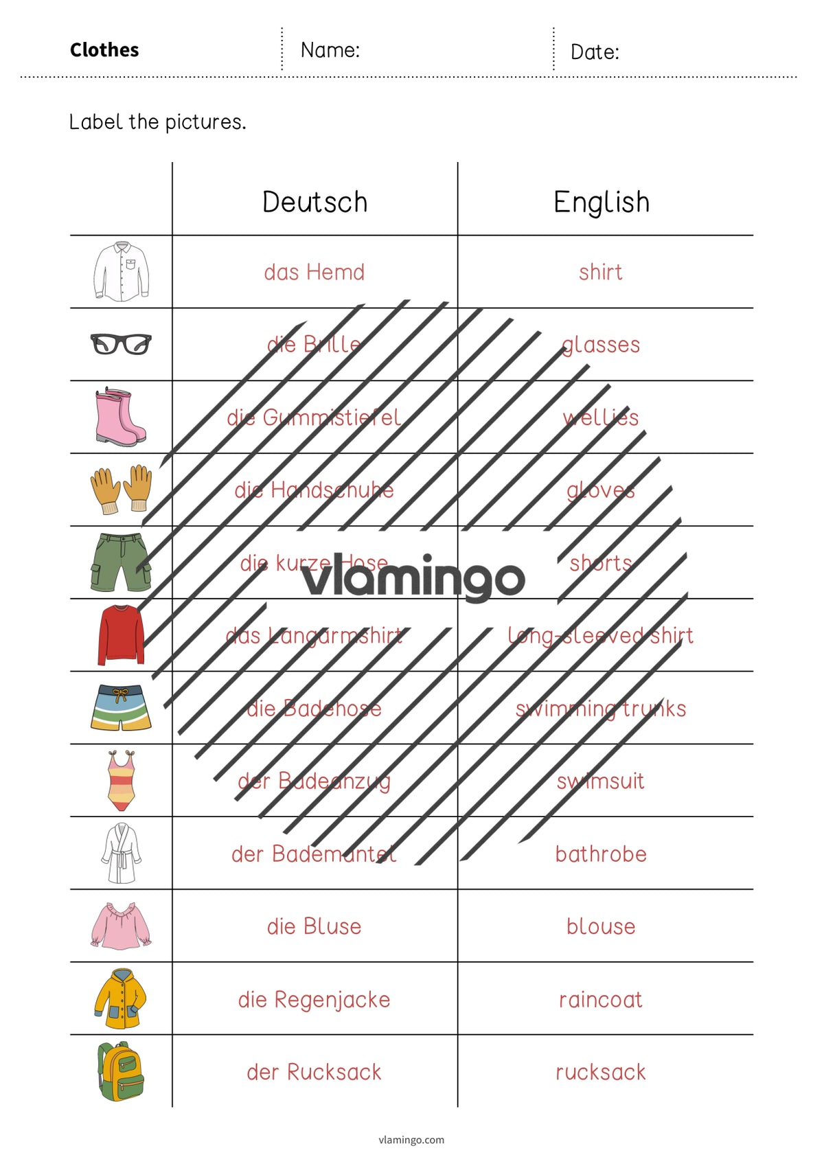 de englisch clothes vocabulary worksheet 3 010
