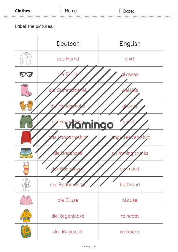 de englisch clothes vocabulary worksheet 3 010
