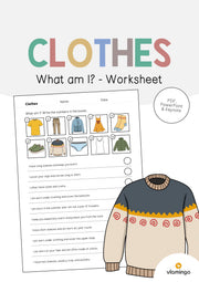 de englisch clothes what am i worksheet 001