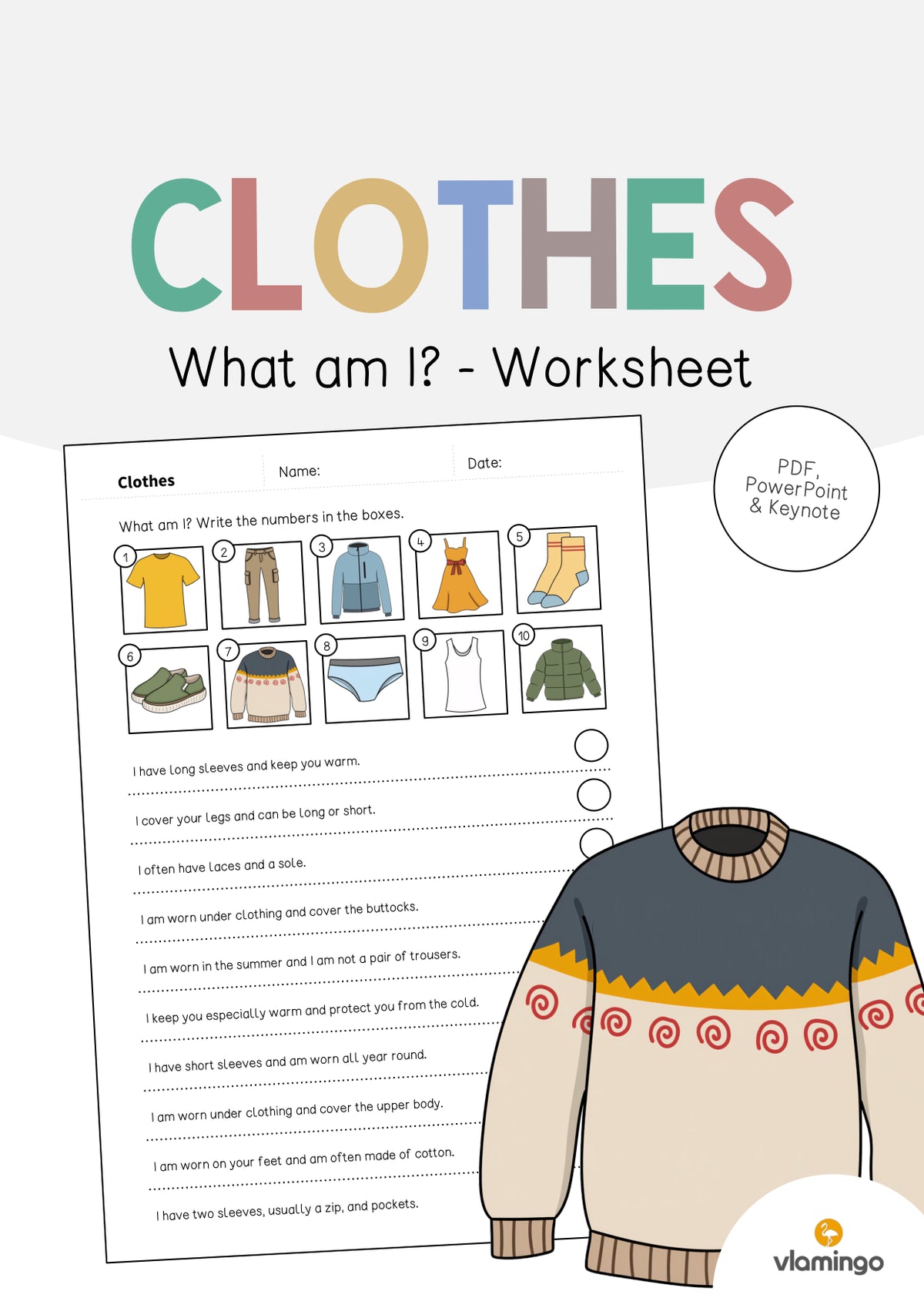de englisch clothes what am i worksheet 001