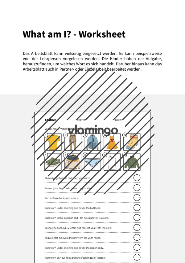 de englisch clothes what am i worksheet 002