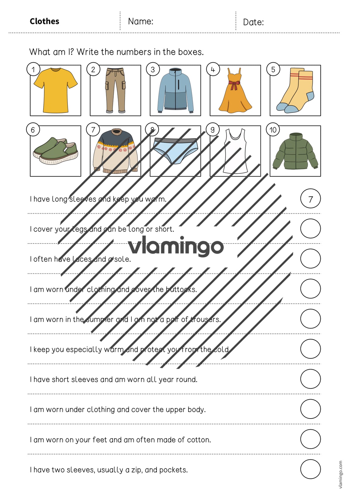 de englisch clothes what am i worksheet 003