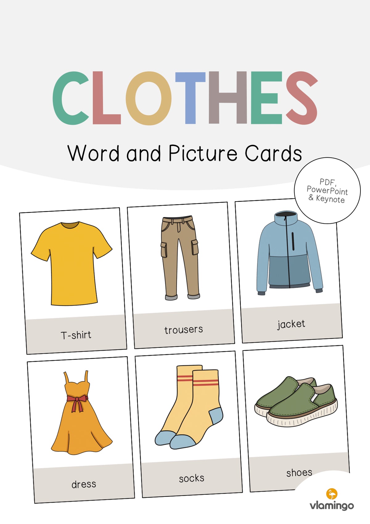 de englisch clothes word and picture cards 001