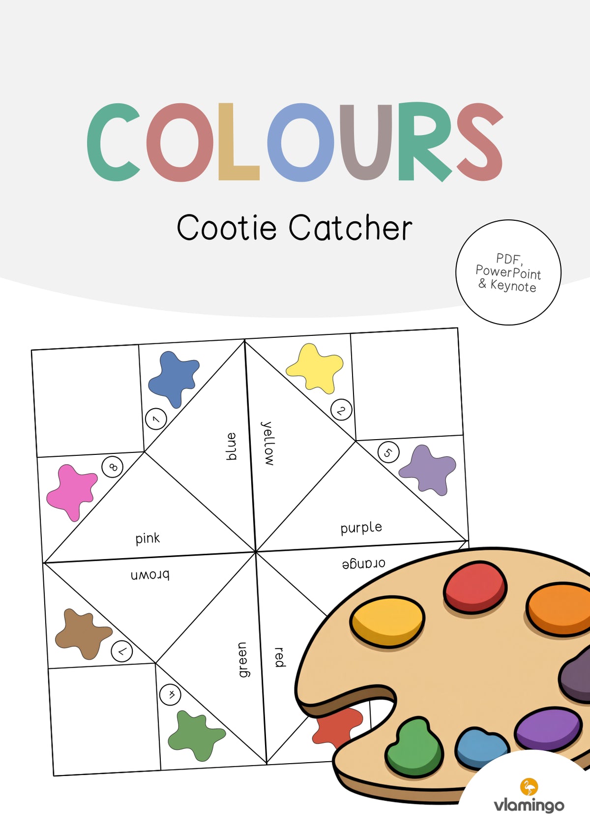 de englisch colours cootie catcher 001