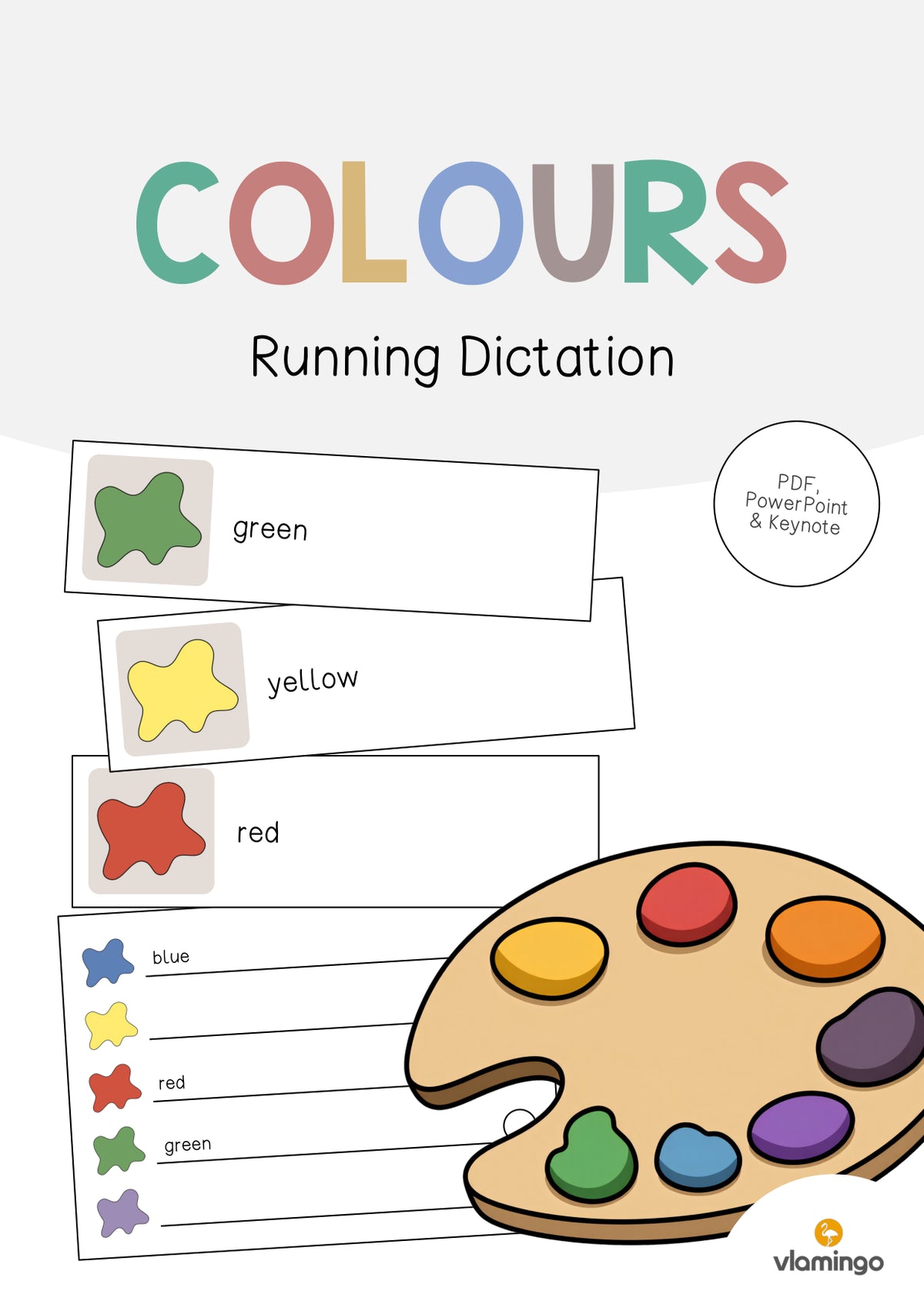 de englisch colours running dictation 001