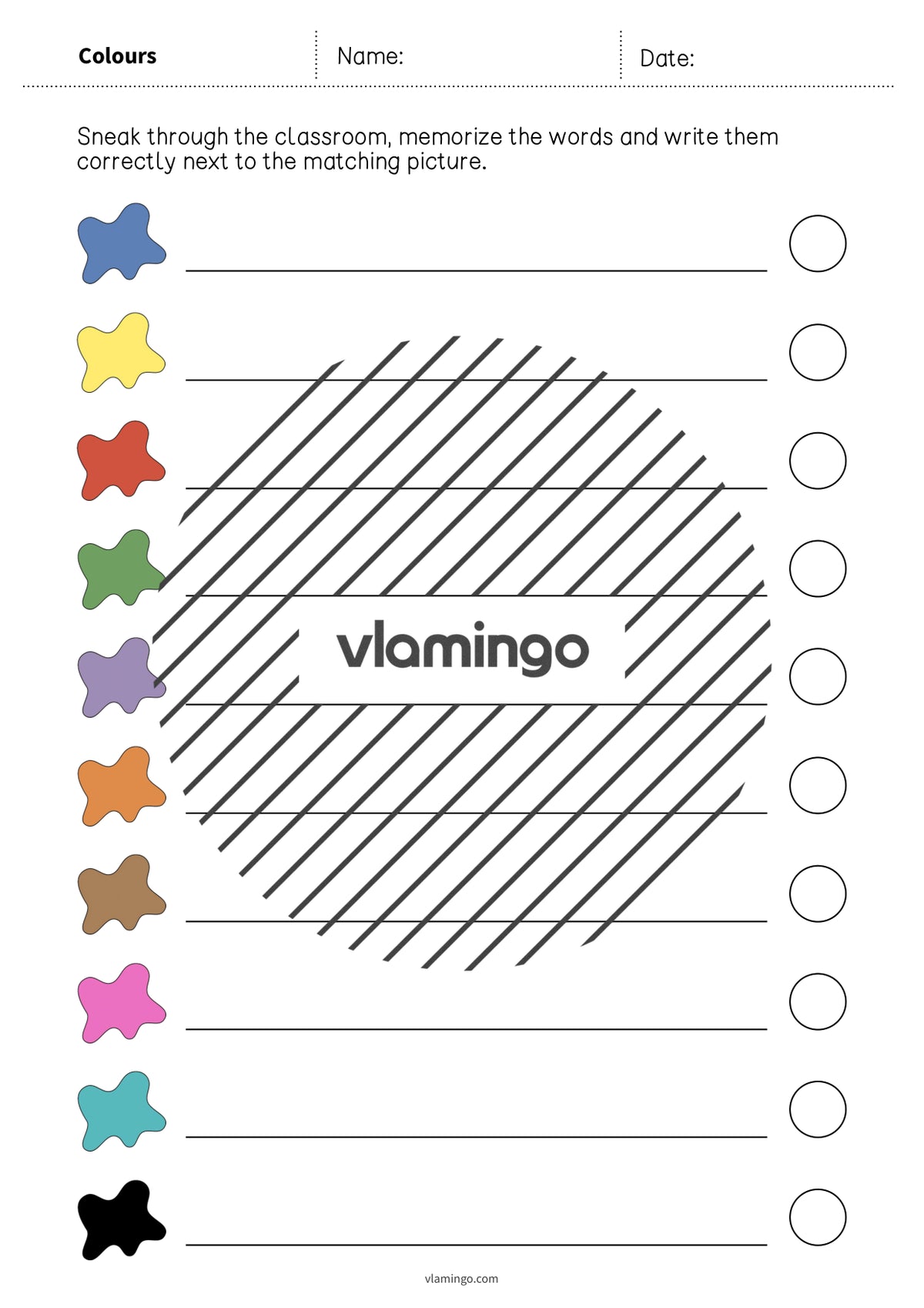 de englisch colours running dictation 012