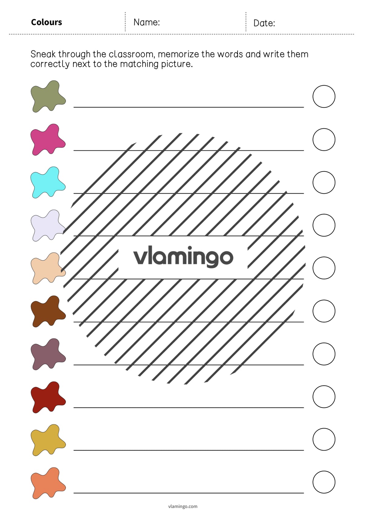 de englisch colours running dictation 014
